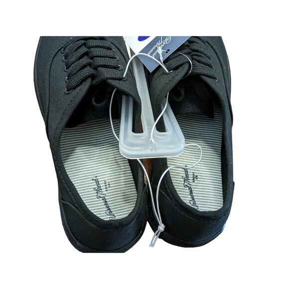Universal Thread Lace Up Sneakers Size 6 Black Staple Lunea Tennis Shoes Canvas - Picture 4 of 13